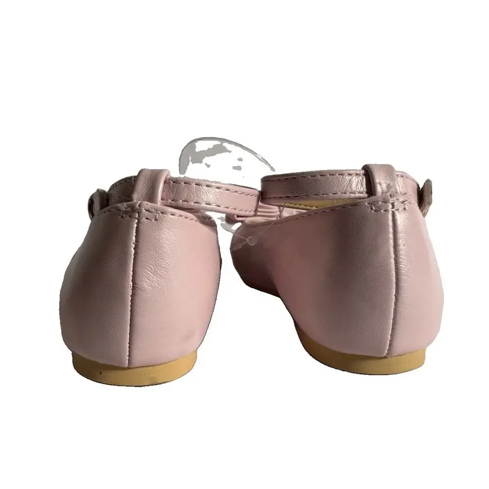 Janie and Jack Girls Pink Bow Ballet Flats Mary Jane Shoes Size 7